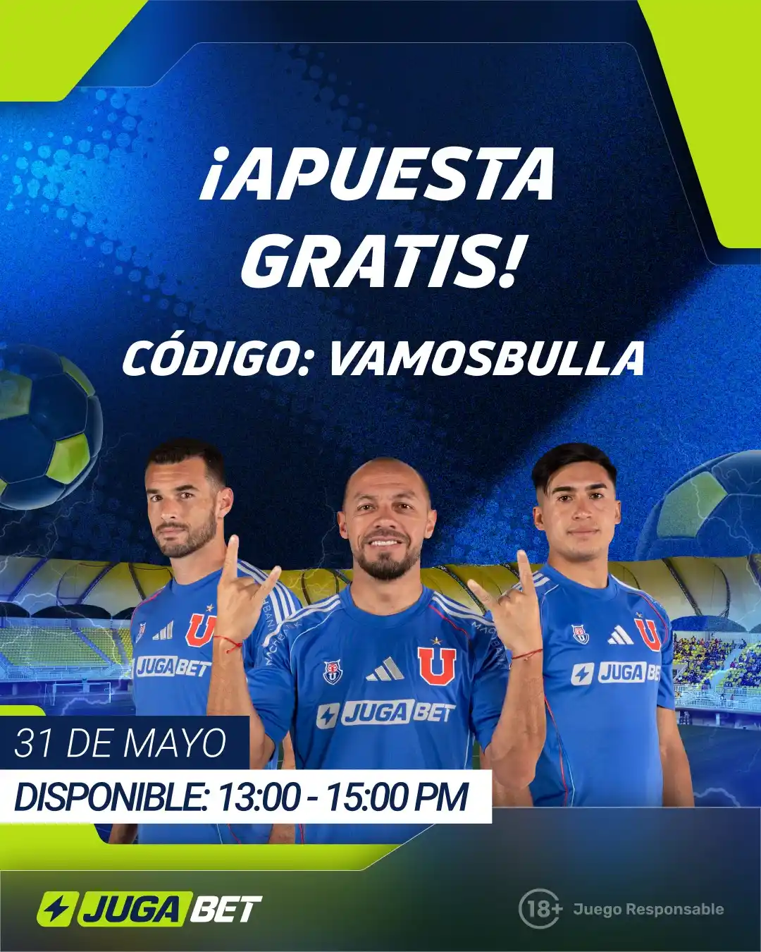 Image from JugaBet Chile: 💙⚽ ¡HOY ES UN DÍA ESPECIAL, HOY JUEGA LA U ! 🏟️🔥 El Romántico Viaje...