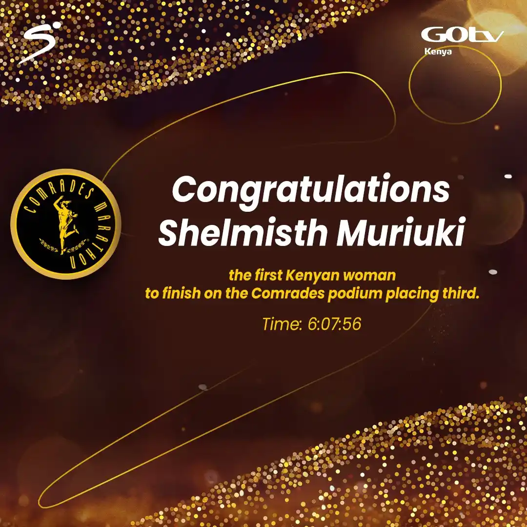 Image from GOtv Kenya: *🚨Huge congratulations to Shelmisth Muriuki, the first Kenyan 🇰🇪 wo...