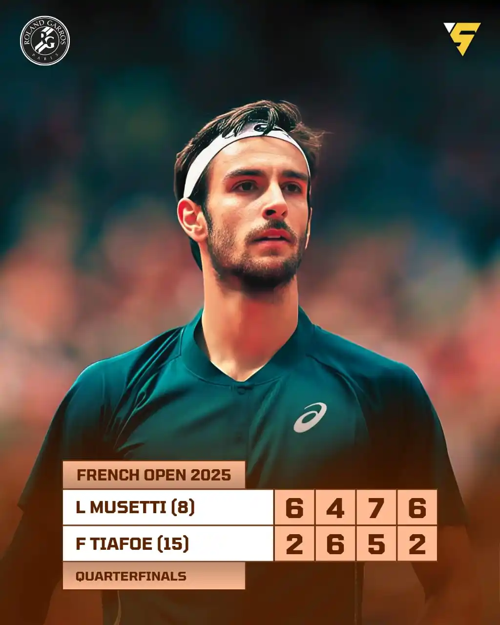 Image from Sportify©️: 🇮🇹 Lorenzo Musetti (8) dazzles in Paris! 🎾  With flair and fight, h...
