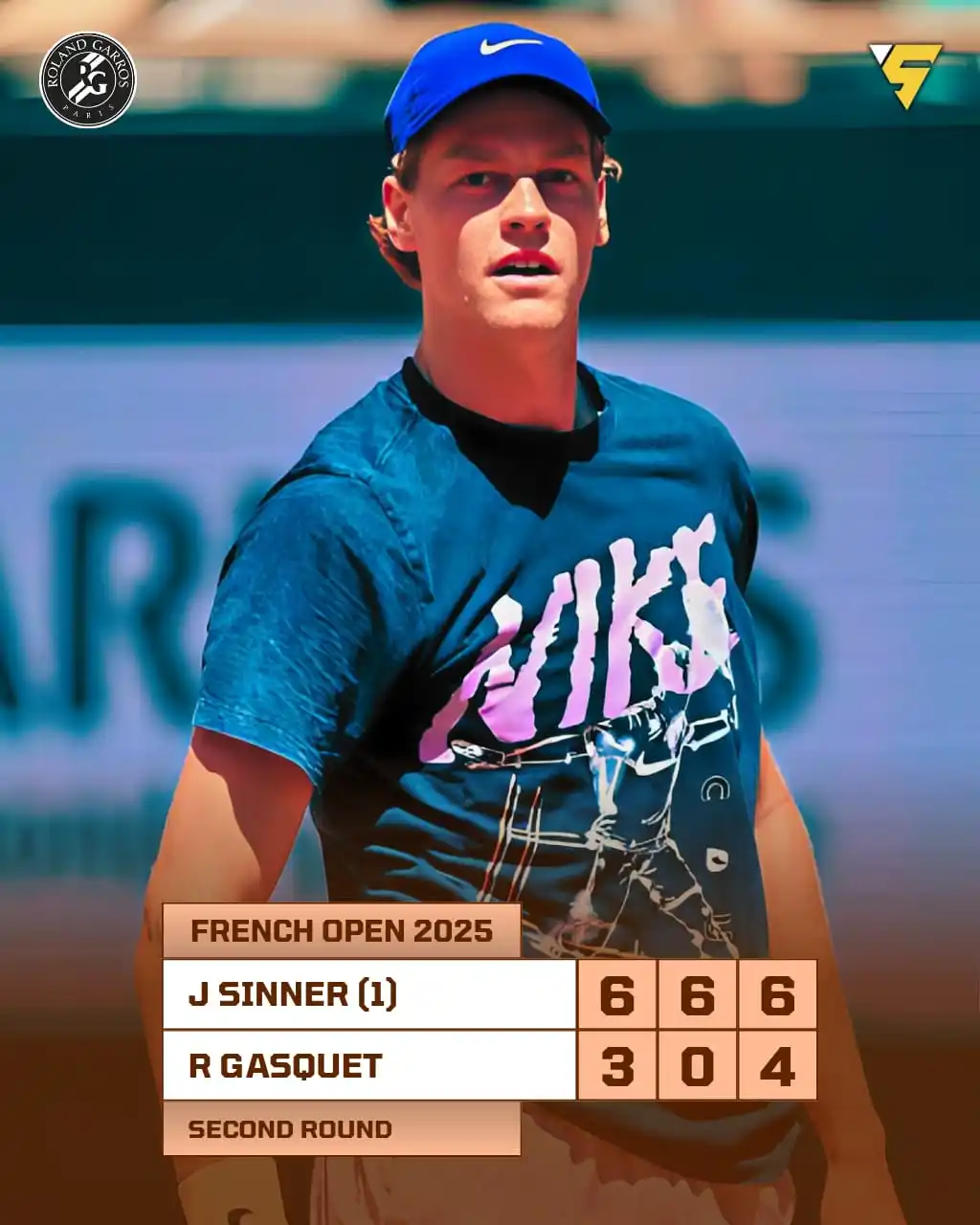Image from Sportify©️: Jannik Sinner in total control! 🔥🇮🇹 The World No. 1 cruises into ...