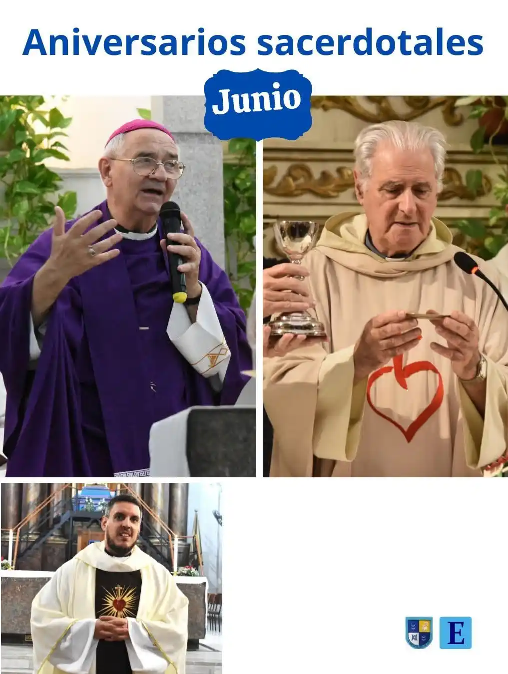 Image from Eclesia: *JUNIO: ANIVERSARIOS SACERDOTALES* Varios sacerdotes de la diócesis d...