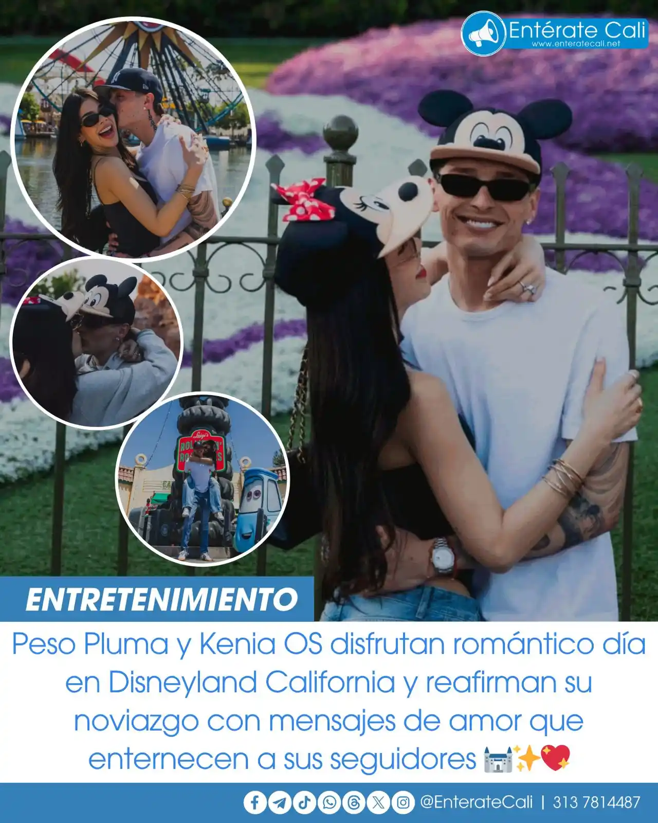 Image from Entérate Cali: La pareja del momento, Peso Pluma y Kenia OS, fue vista disfrutando de...