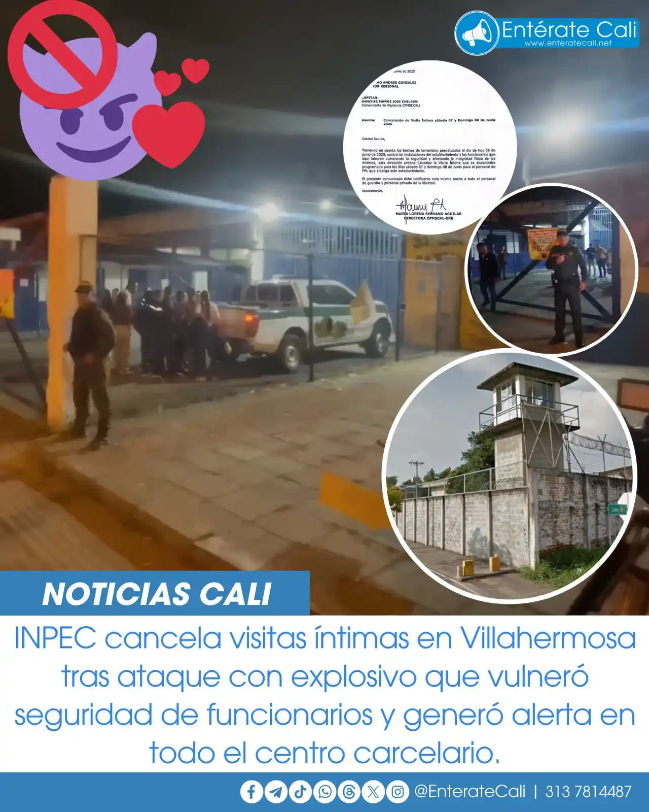 Image from Entérate Cali: Luego del ataque con granada registrado la noche del viernes 6 de juni...