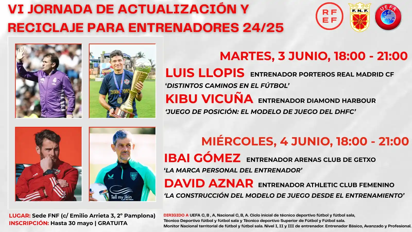 Image from Federación Navarra de Fútbol: 📰 Martes, 27 de mayo de 2025 🧑🏫 VI jornada 'Actualización y recic...