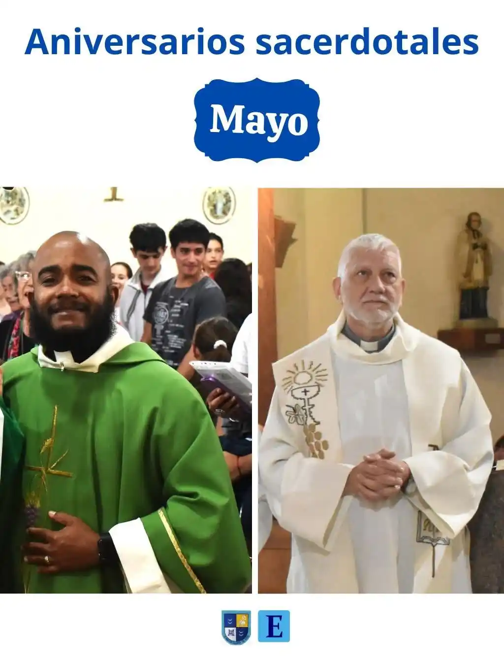 Image from Eclesia: *MAYO: ANIVERSARIOS SACERDOTALES*  Dos sacerdotes de la diócesis de Lo...