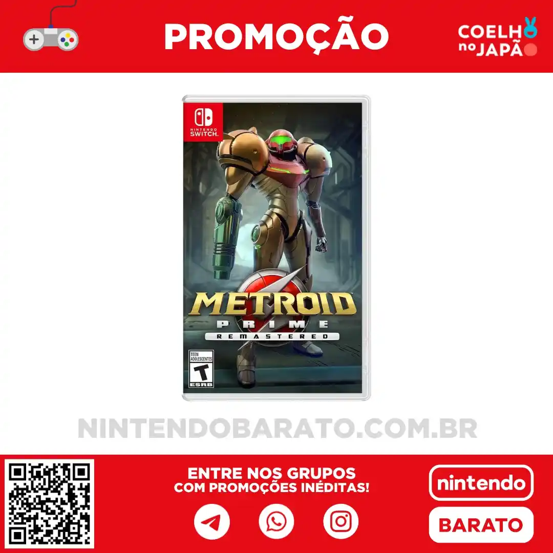 Image from NintendoBarato.com.br: *Metroid Prime Remastered* 🎟️ *Use o cupom:* `ESQUENTA6DO6COM10` *-...