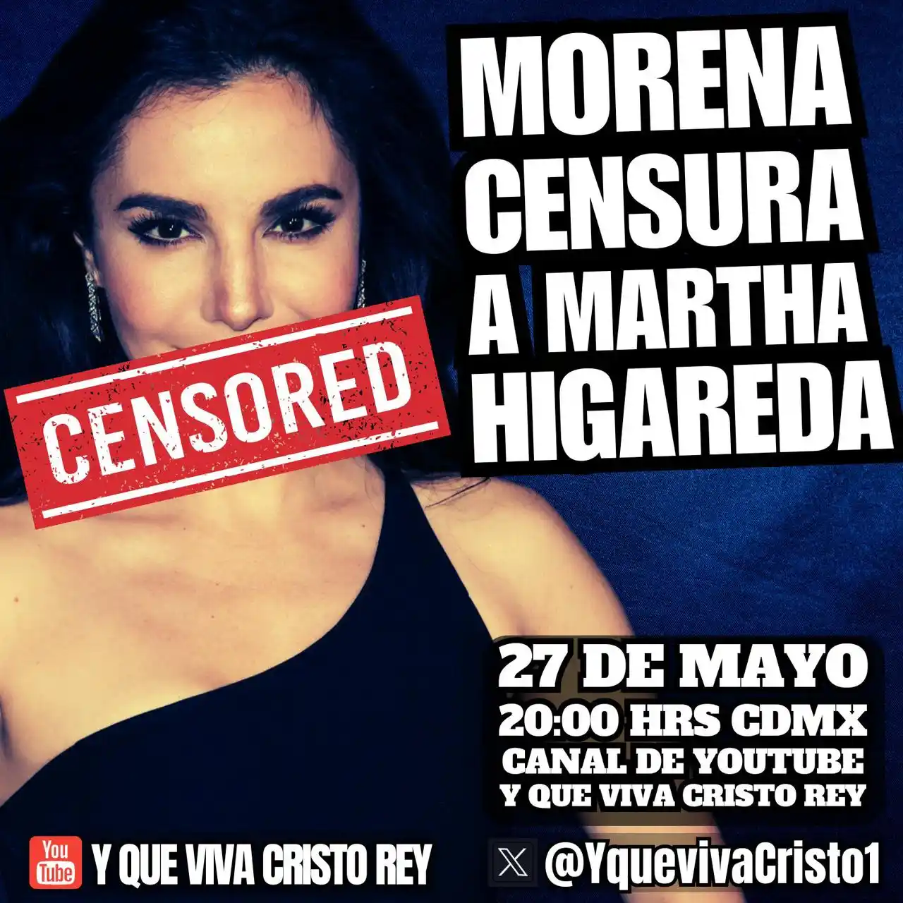 Image from Y QUE VIVA CRISTO REY: 🚨MORENA CENSURA COBARDEMENTE A MARTHA HIGAREDA, LE APLICA LA LEY MORD...