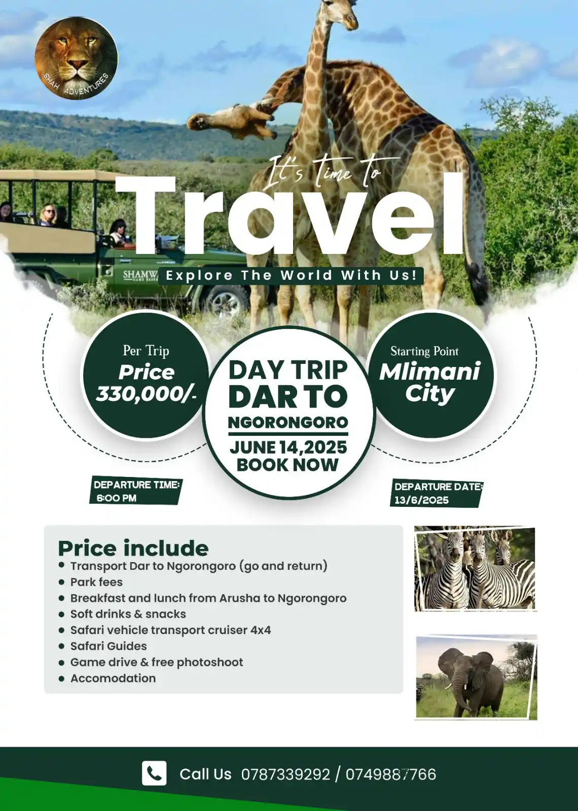 Image from GLOBIFY: *🚐🌋 NGORONGORO DAY TRIP SPECIAL! 🌿🦓* Safari Kutoka DAR hadi NGORO...