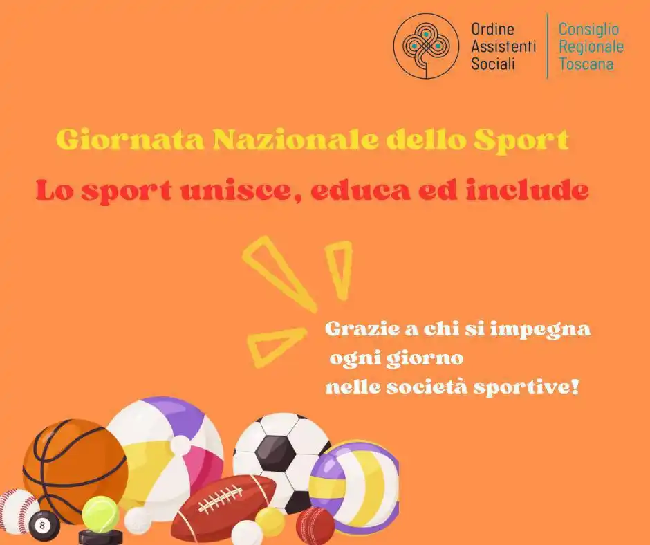 Image from Ordine Assistenti Sociali della Toscana : 🏃♀️⚽🏀 Oggi è la Giornata Nazionale dello Sport! Una giornata dedica...