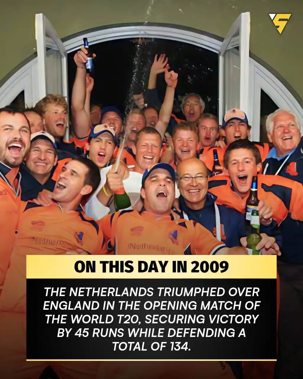 Image from Sportify©️: 🚨 ON THIS DAY 2009: Netherlands shocked the cricket world! 🚨 Defend...
