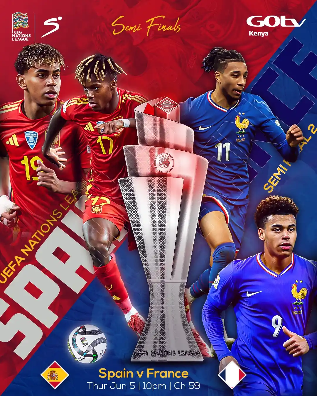 Image from GOtv Kenya: *🚨Only one will rise 🇪🇸🔥🇫🇷 Tonight, Spain and France battle for ...