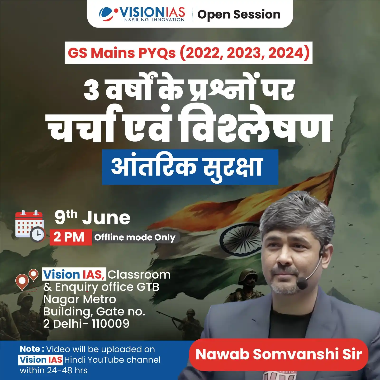 Image from Vision IAS हिंदी: Open Session | 3 Years Mains PYQs | Discussion & Analysis | Security |...