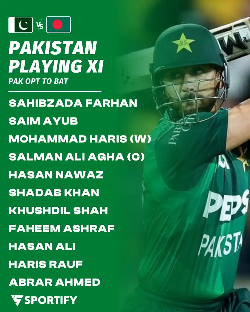 Image from Sportify©️: 🏏 Pakistan won the toss and elected to bat first in the 2nd ODI again...