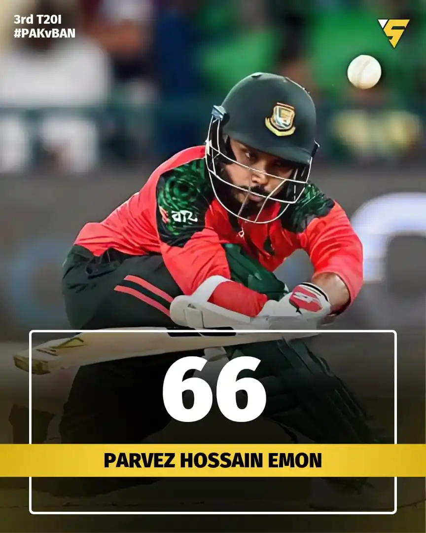 Image from Sportify©️: Parvez Hossain Emon shines bright with a stunning 66 against Pakistan ...