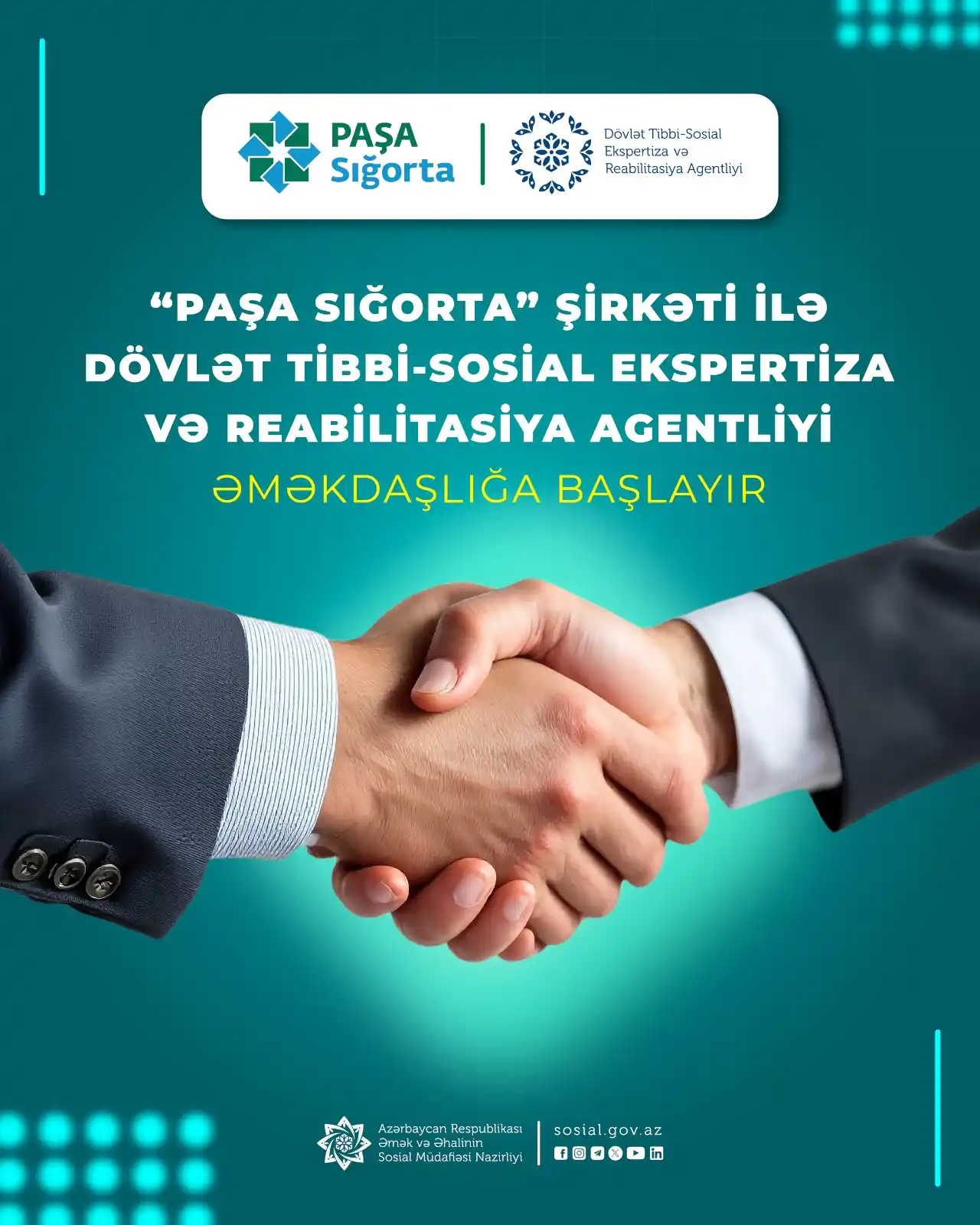 Image from Əmək və Əhalinin Sosial Müdafiəsi Nazirliyi: *“PAŞA Sığorta”* şirkəti ilə *Dövlət Tibbi-Sosial Ekspertiza və Reabi...