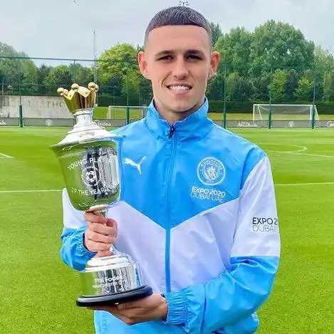 Image from ๐๐๐๐๐๐๐๐๐๐๐ ๐๐๐๐๐ฟ ๐๐ ๐พ๐๐ผ๐๐๐๐๐๐: Phil Foden was named as the PFA Young Player of the Year for a second ...