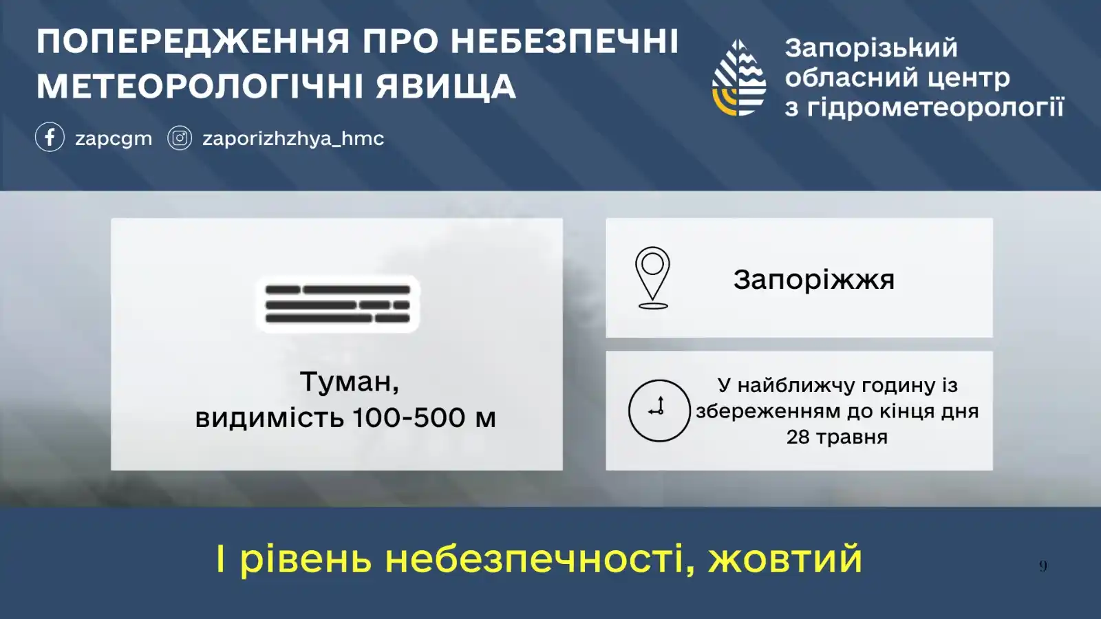 Image from Запорізький ЦГМ: ‼️ *ПОПЕРЕДЖЕННЯ ПРО НЕБЕЗПЕЧНІ МЕТЕОРОЛОГІЧНІ ЯВИЩА ПО МІСТУ ЗАПОРІЖЖ...