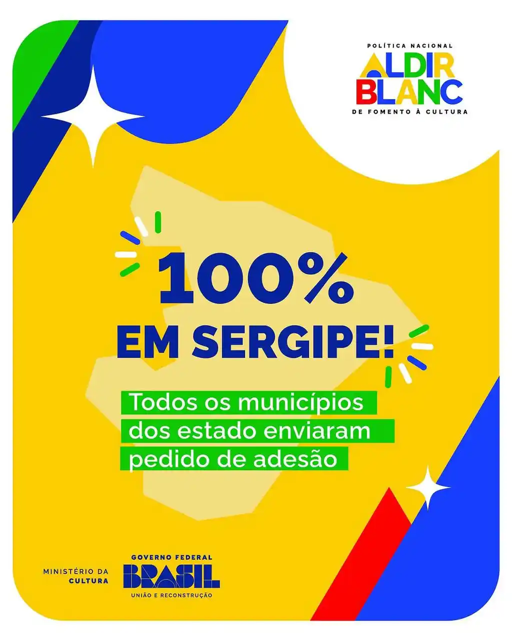 Image from Novidades Política Nacional Aldir Blanc - MinC: *Sergipe também completou a prova com sucesso!* 🏁 Todos os município...
