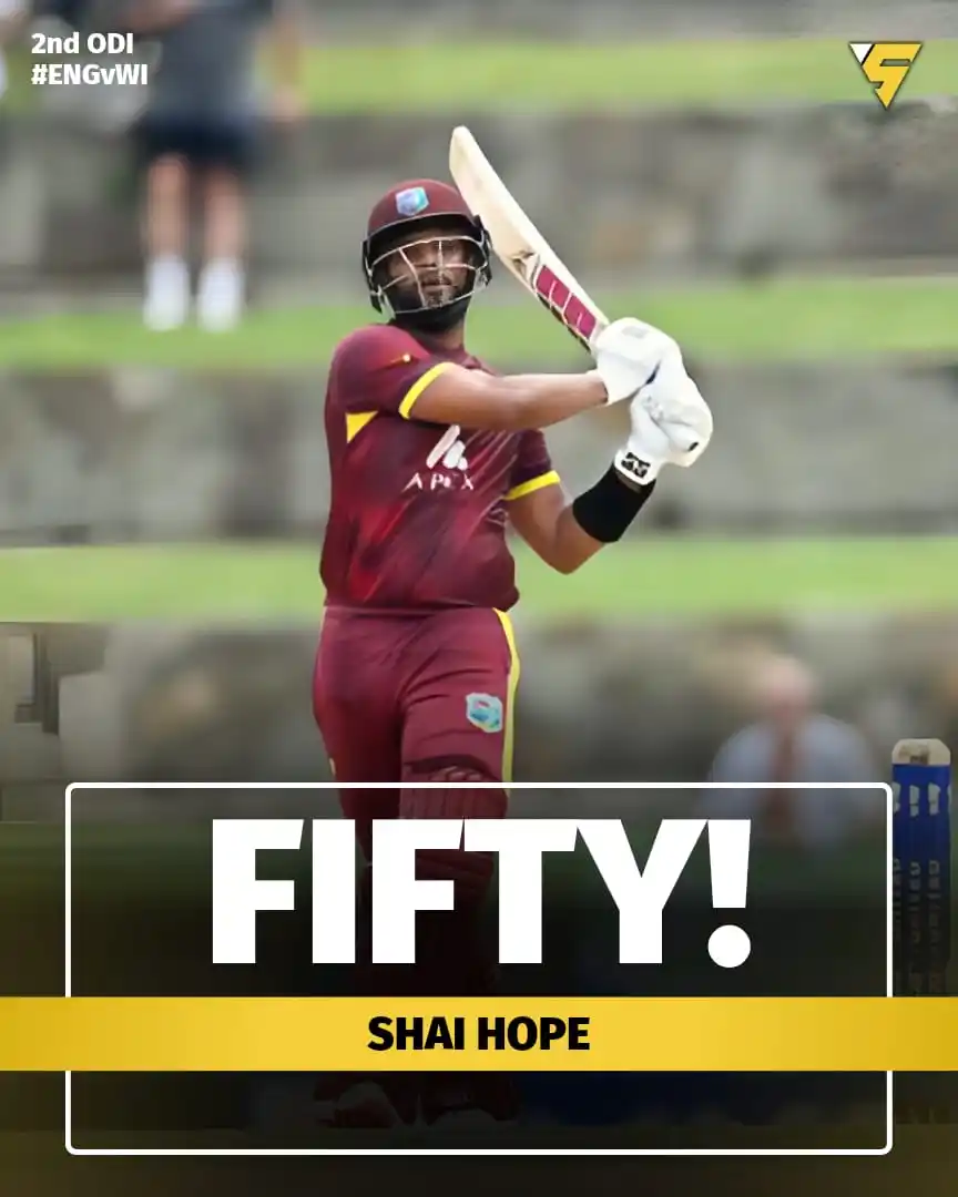 Image from Sportify©️: Shai Hope leads from the front with a composed 5️⃣0️⃣ in the 2nd ODI v...