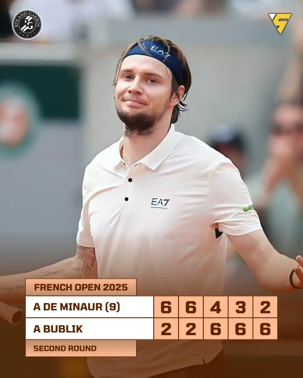 Image from Sportify©️: Shock in Paris! 😮🇫🇷 Alexander Bublik takes down No. 9 seed Alex de...