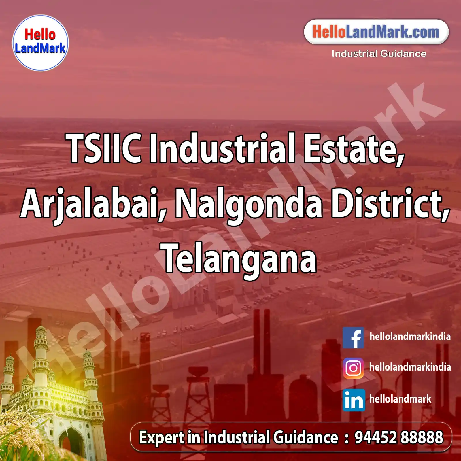 Image from Hello LandMark - Industrial: *TSIIC Industrial Estate, Arjalabai, Nalgonda District, Telangana* *I...