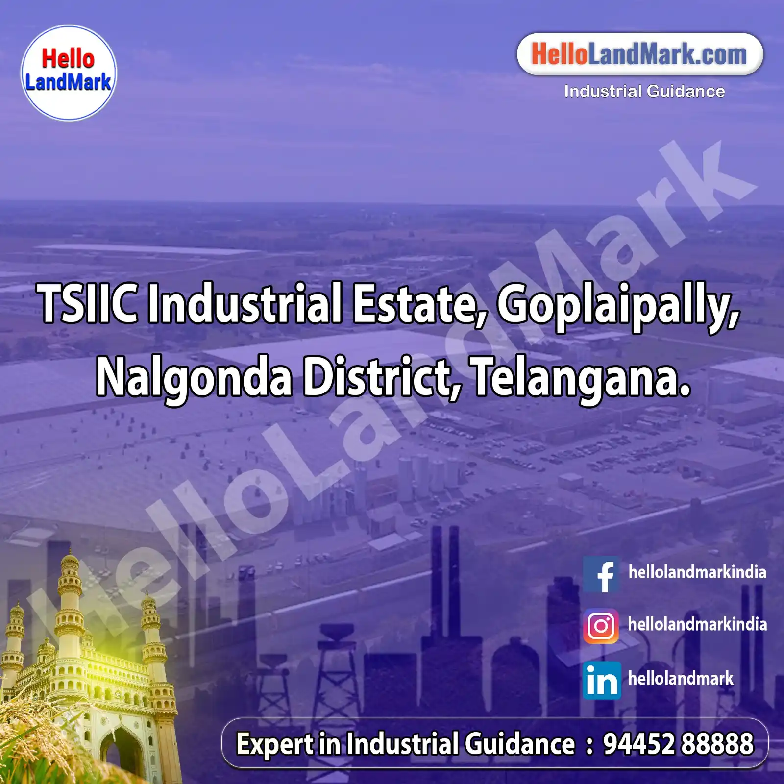 Image from Hello LandMark - Industrial: *TSIIC Industrial Estate, Goplaipally, Nalgonda District, Telangana* ...