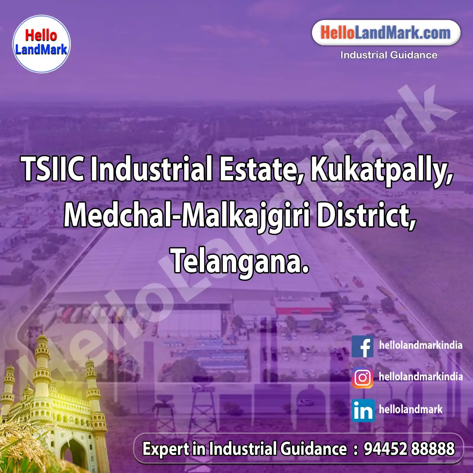 Image from Hello LandMark - Industrial: *TSIIC Industrial Estate, Kukatpally, Medchal-Malkajgiri District, Tel...