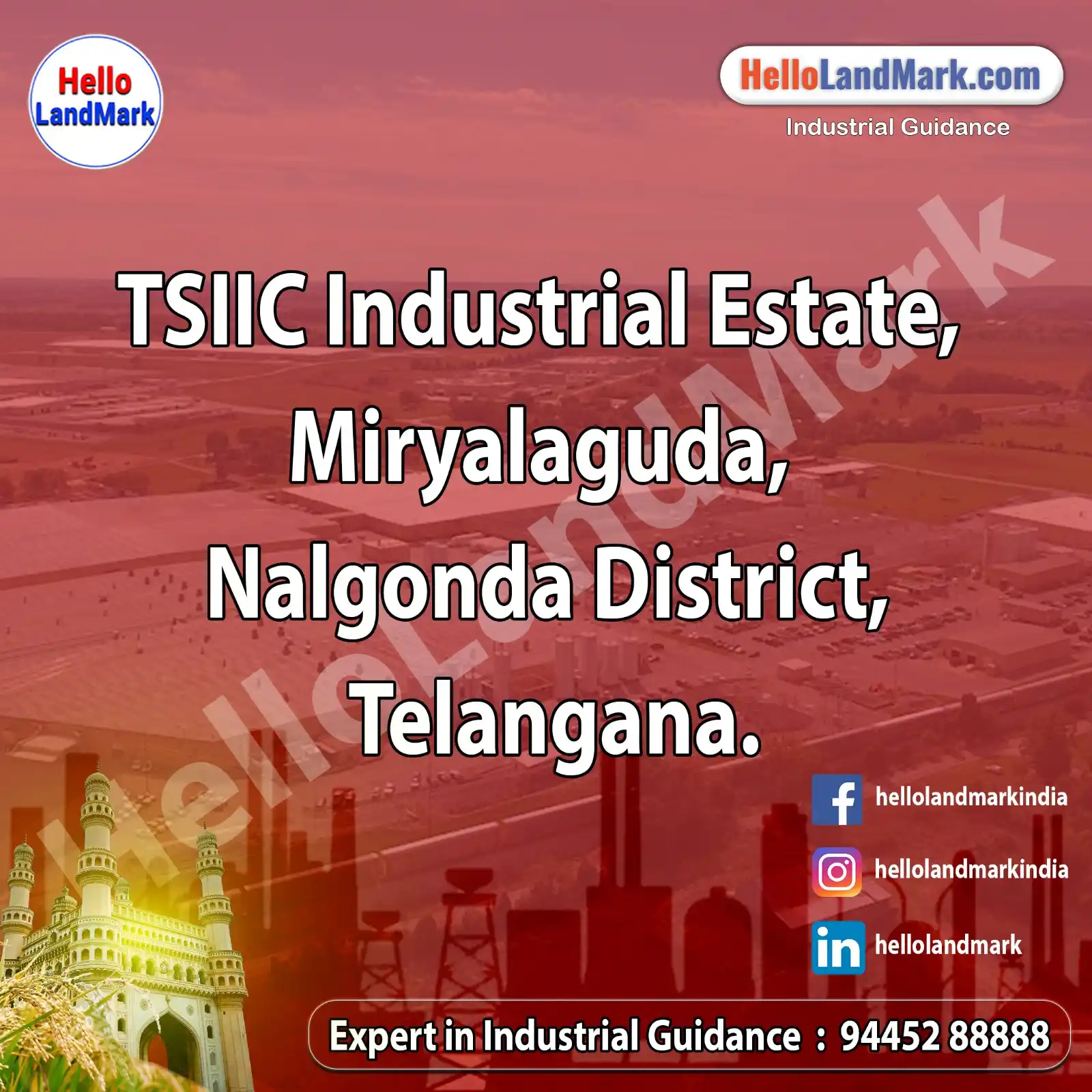 Image from Hello LandMark - Industrial: *TSIIC Industrial Estate, Miryalaguda, Nalgonda District, Telangana* ...