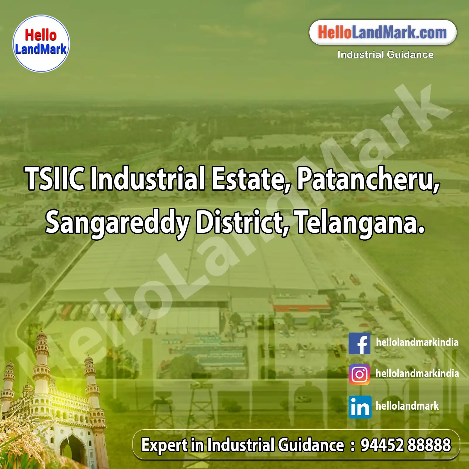 Image from Hello LandMark - Industrial: *TSIIC Industrial Estate, Patancheru, Sangareddy District, Telangana* ...