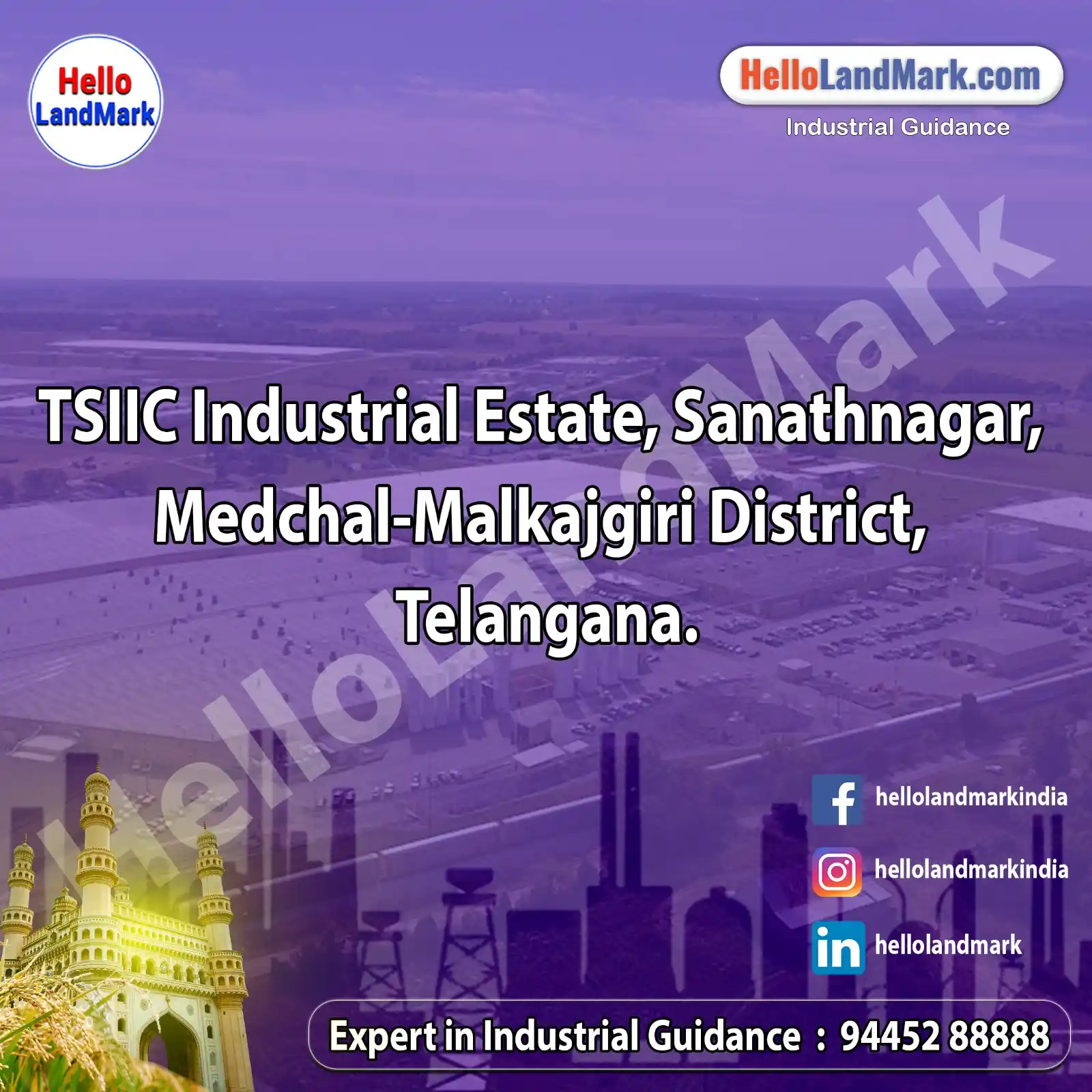 Image from Hello LandMark - Industrial: *TSIIC Industrial Estate, Sanathnagar, Medchal-Malkajgiri District, Te...