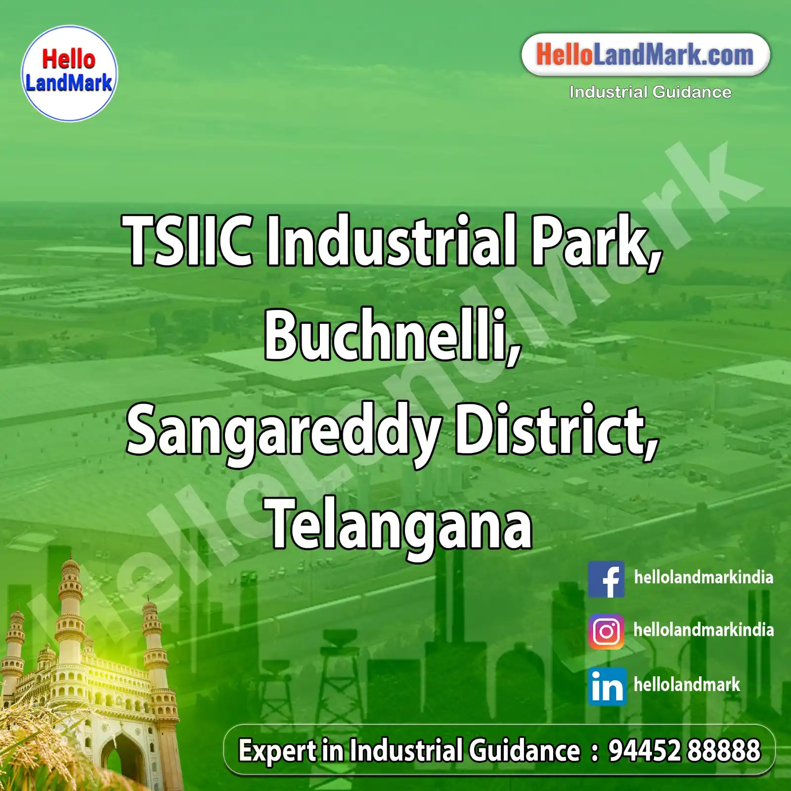 Image from Hello LandMark - Industrial: *TSIIC Industrial Park, Buchnelli, Sangareddy District, Telangana* *I...