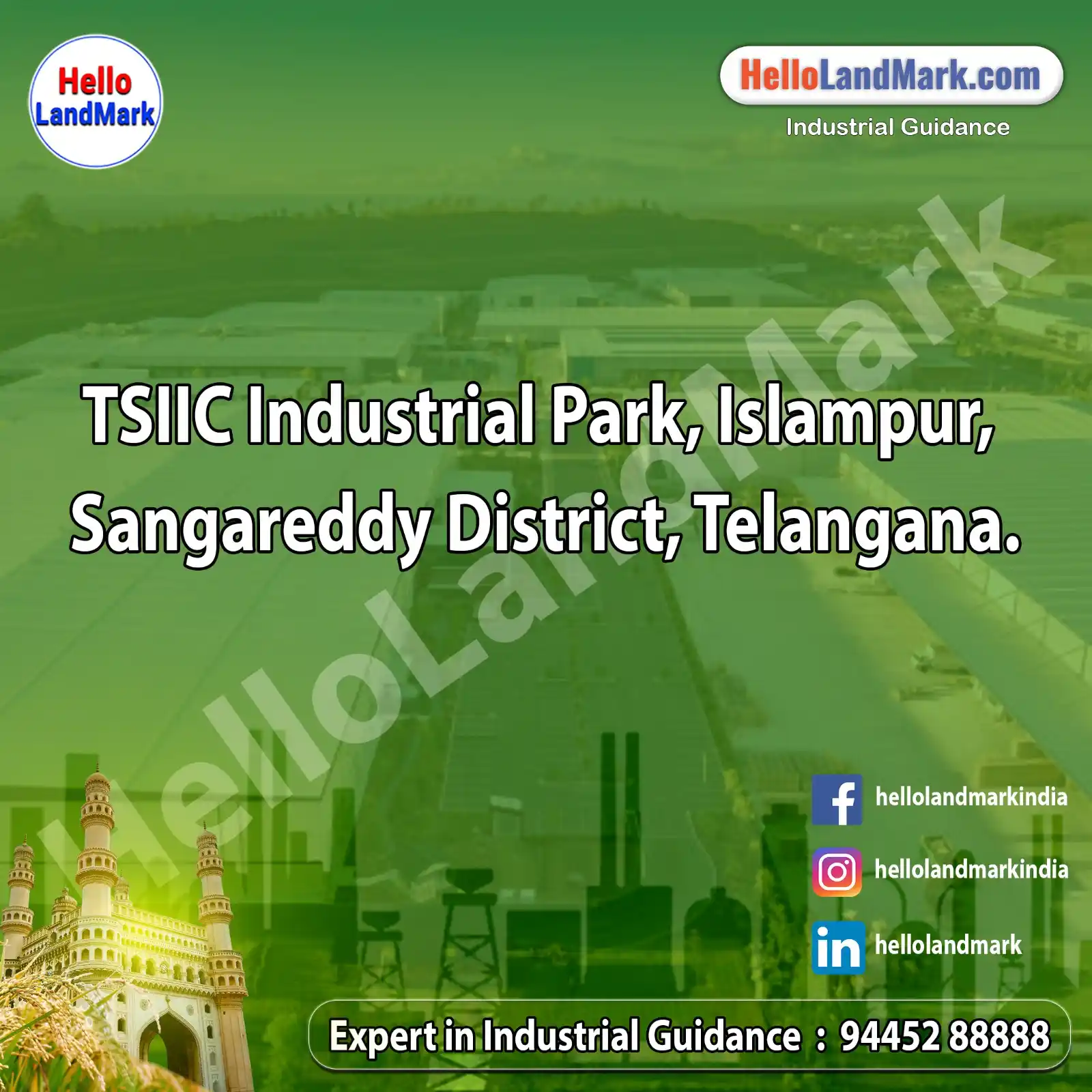 Image from Hello LandMark - Industrial: *TSIIC Industrial Park, Islampur, Sangareddy District, Telangana* *In...