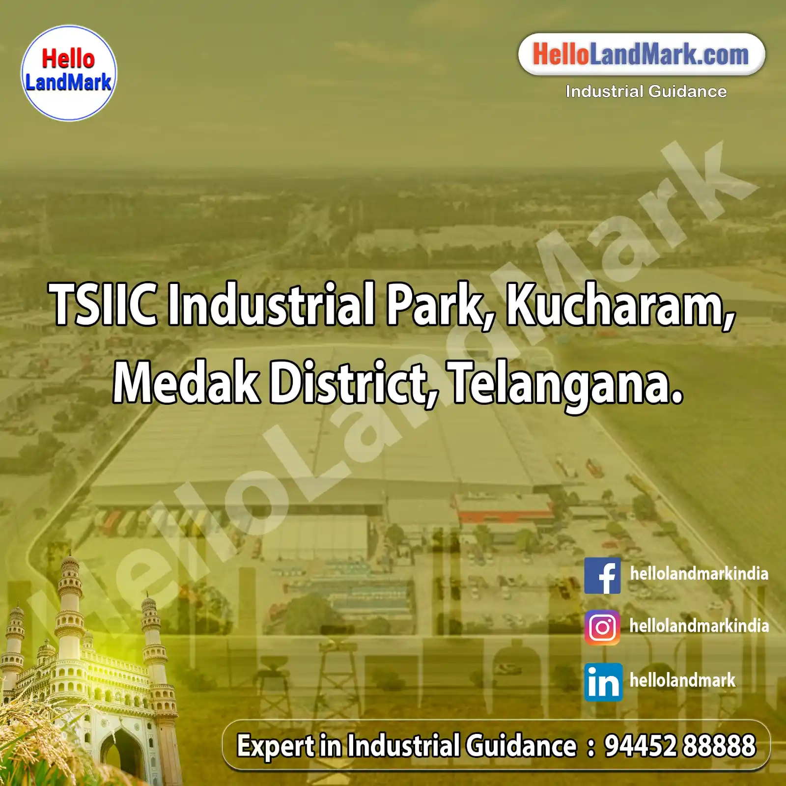 Image from Hello LandMark - Industrial: *TSIIC Industrial Park, Kucharam, Medak District, Telangana* *Introdu...