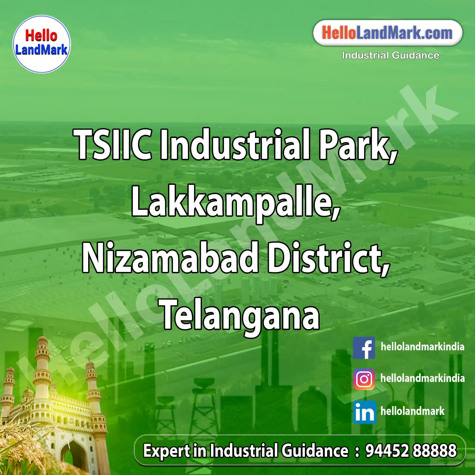 Image from Hello LandMark - Industrial: *TSIIC Industrial Park, Lakkampalle, Nizamabad District, Telangana* *...