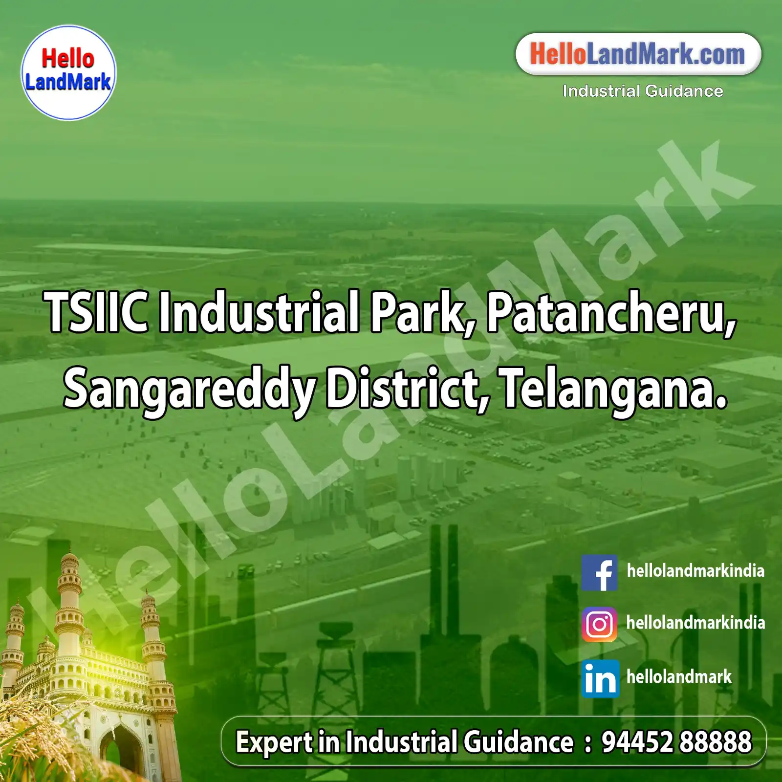 Image from Hello LandMark - Industrial: *TSIIC Industrial Park, Patancheru, Sangareddy District, Telangana* *...