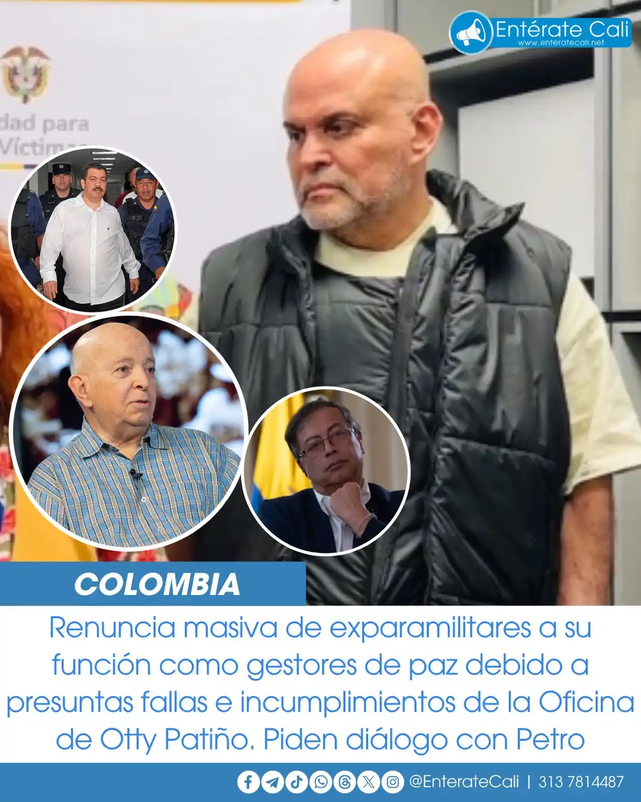 Image from Entérate Cali: Un grupo de 16 exjefes paramilitares, entre ellos Salvatore Mancuso, a...
