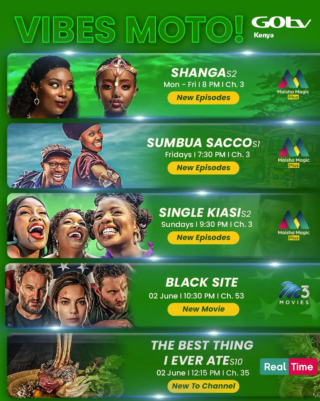 Image from GOtv Kenya: *🚨VIBES MOTO! — Usi miss any of the thrills Lined Up for you all we...
