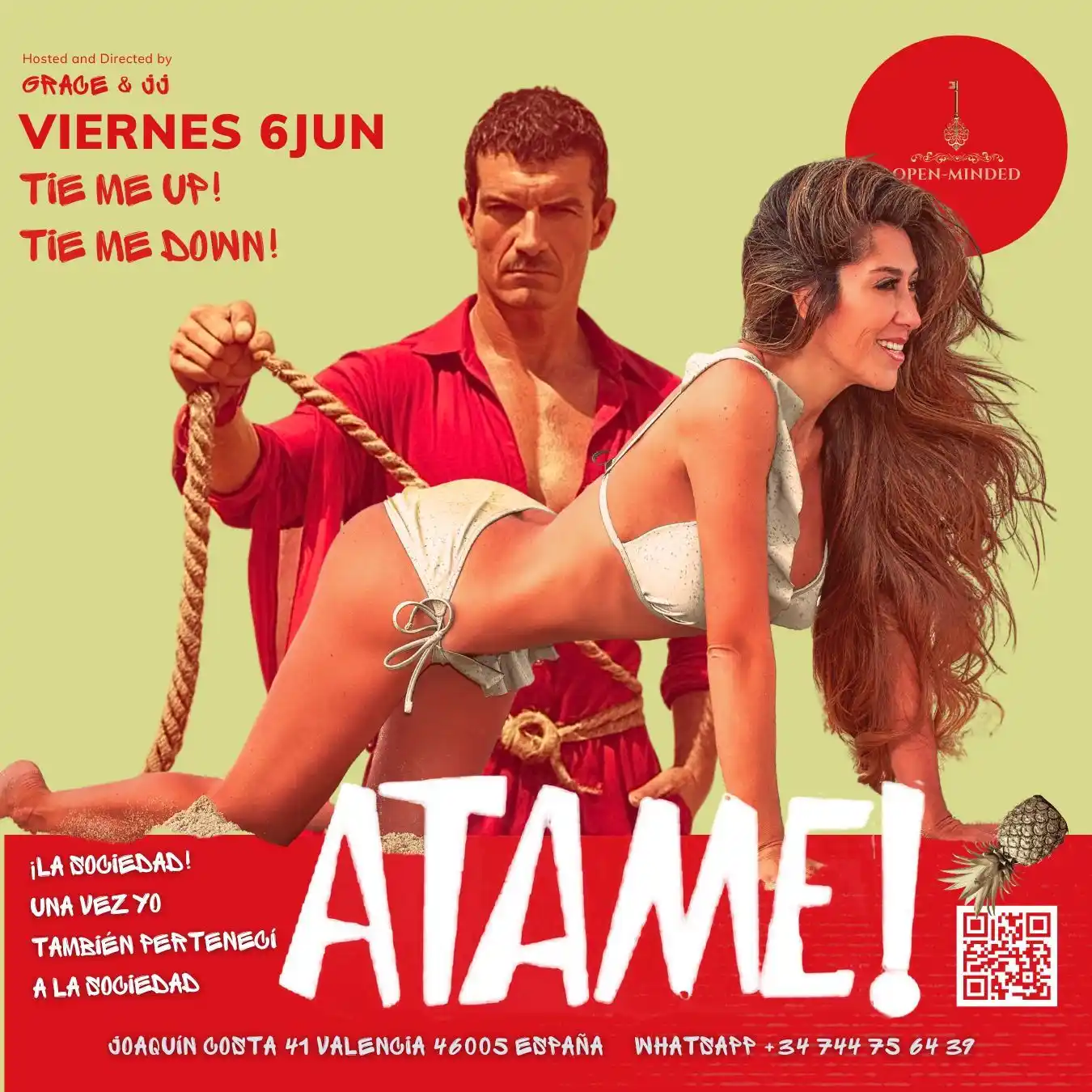 Image from OPEN-MINDED Club Swinger Valencia: 🔥 VIERNES 6 DE JUNIO ¡ÁTAME! Tie Me Up! Tie Me Down! El deseo no si...