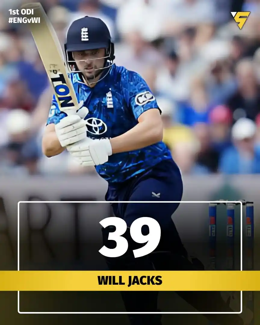 Image from Sportify©️: Will Jacks with a handy 39 🏏⚡ setting the tone in the 1st ODI vs West...