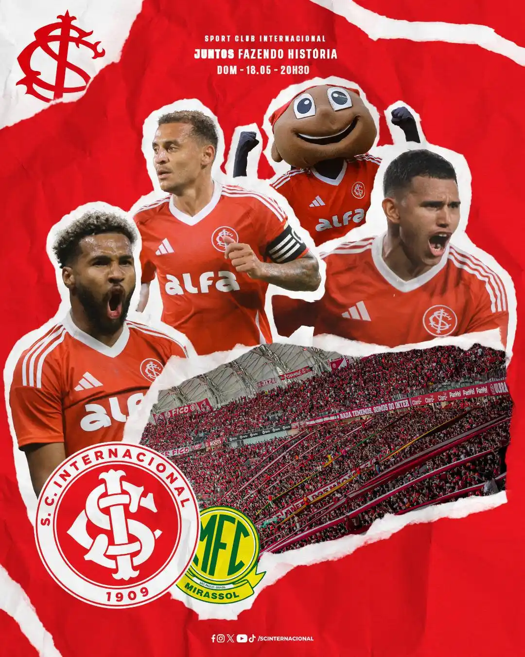 Image from Mundo Colorado | Inter Oficial: 🗓️ 18/05; ⏰ 20h30; 🆚 Mirassol; 🏟️ Beira-Rio; ⚔️ Brasileirão.  TODOS...