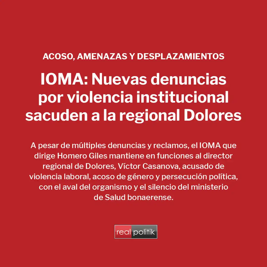 Image from GRUPO REALPOLITIK: 🔴A pesar de múltiples denuncias y reclamos, el IOMA que dirige Homero...