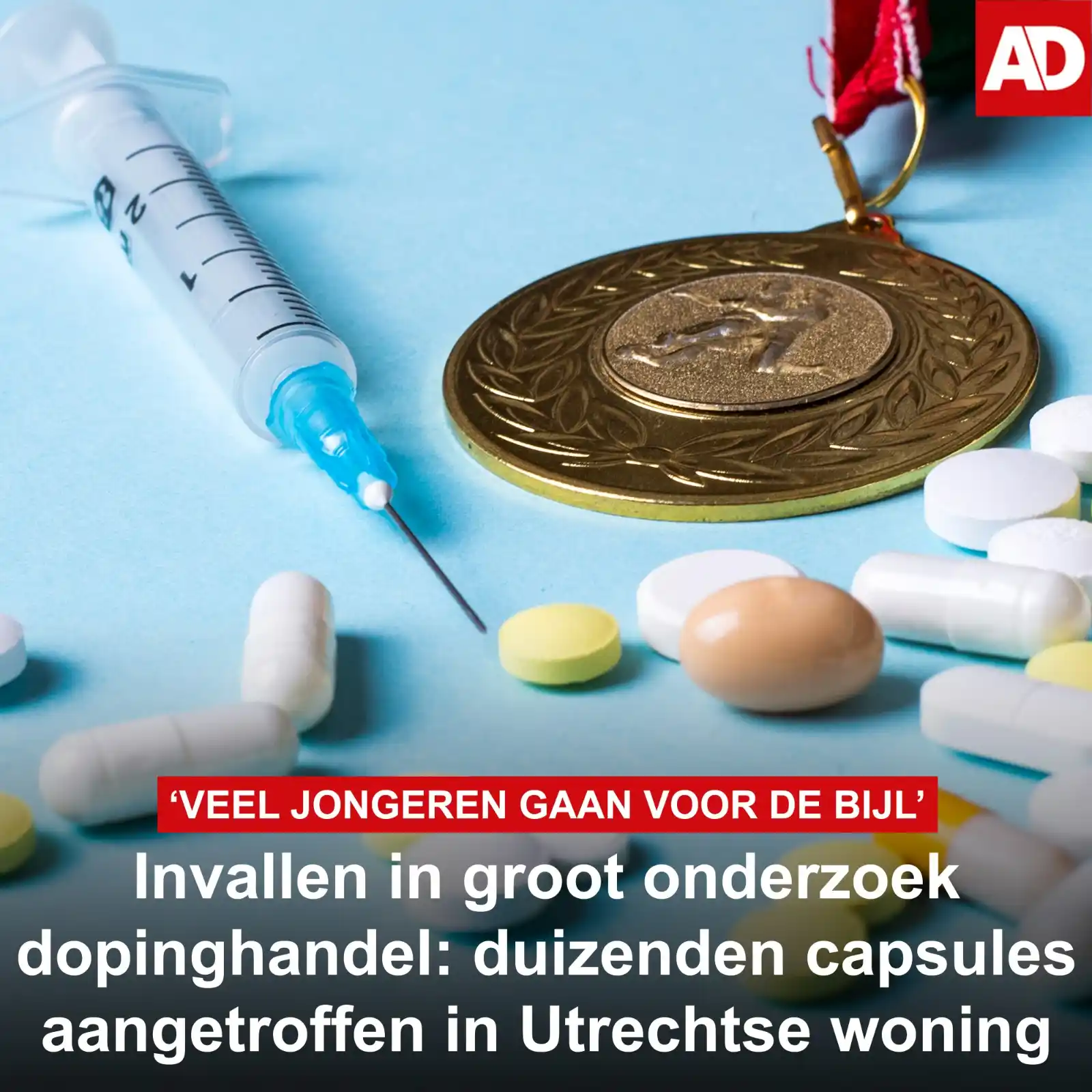 Image from AD Utrecht: Bij een inval in een Utrechtse woning is een grote hoeveelheid doping ...