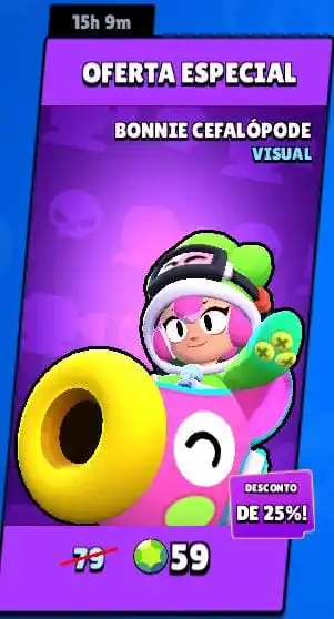 Image from News Brawl 🚀: *Bonnie cefalópode na loja por 59 gemas com um desconto de 25% na minh...