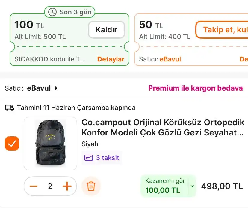 Image from İndirimZ - Anlık Fırsatlar: 🔥 Campout Co.campout Orijinal Ortopedik Gezi Seyahat Yürüyüş Dağcı Ka...