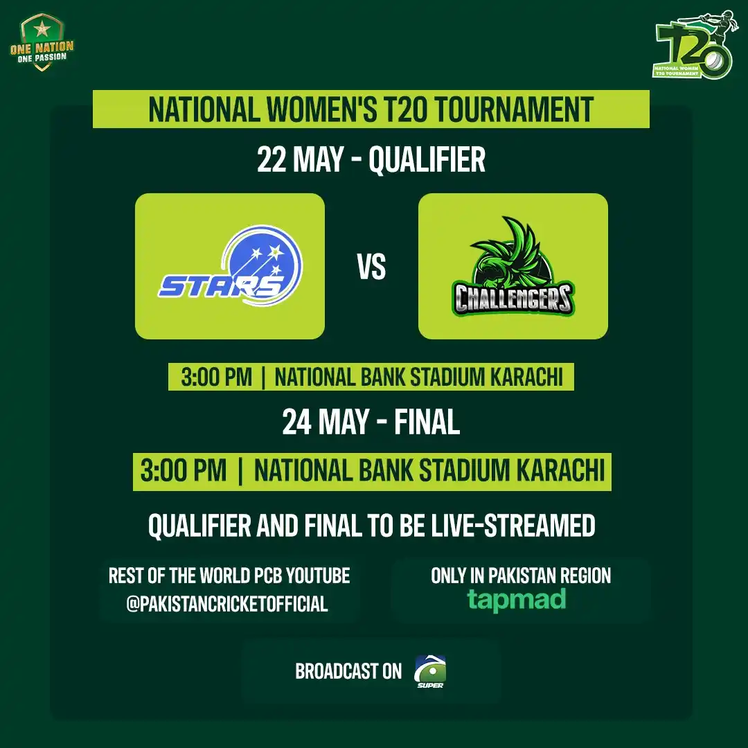 Image from Pakistan Cricket Team: 📢 Catch the National Women's T20 Tournament action live! 🏏 📺 Geo S...