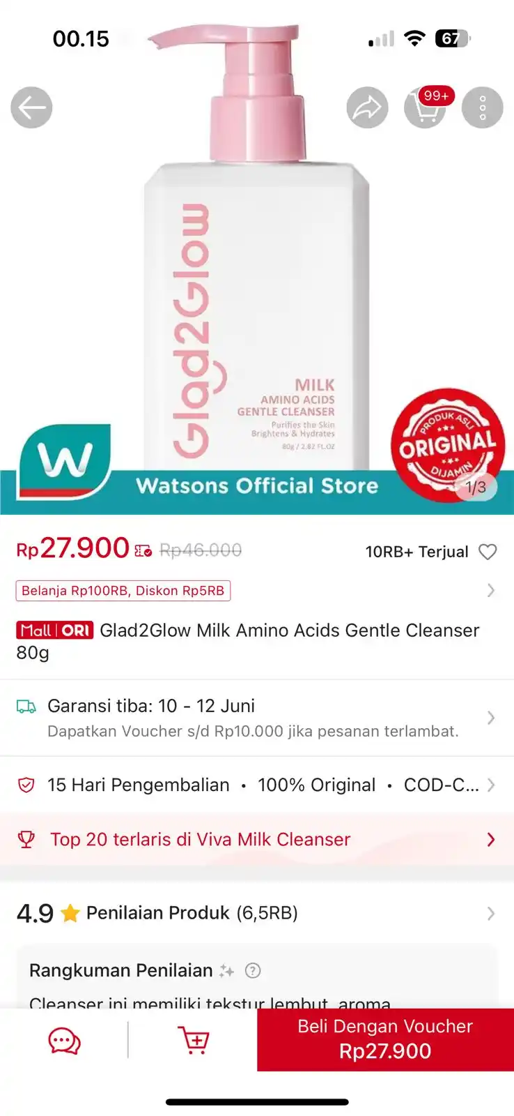Image from Racun shopee 🛒🎀: Cepettt cleanser g2g https://s.shopee.co.id/6ponYh7Ofx...