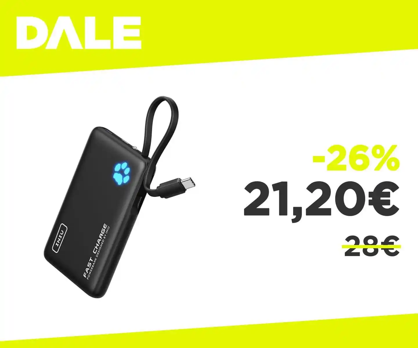 Image from OfferteDale: *Doppio coupon per questo powerbank* 👉🏻 INIU Power Bank 45W 10000mA...