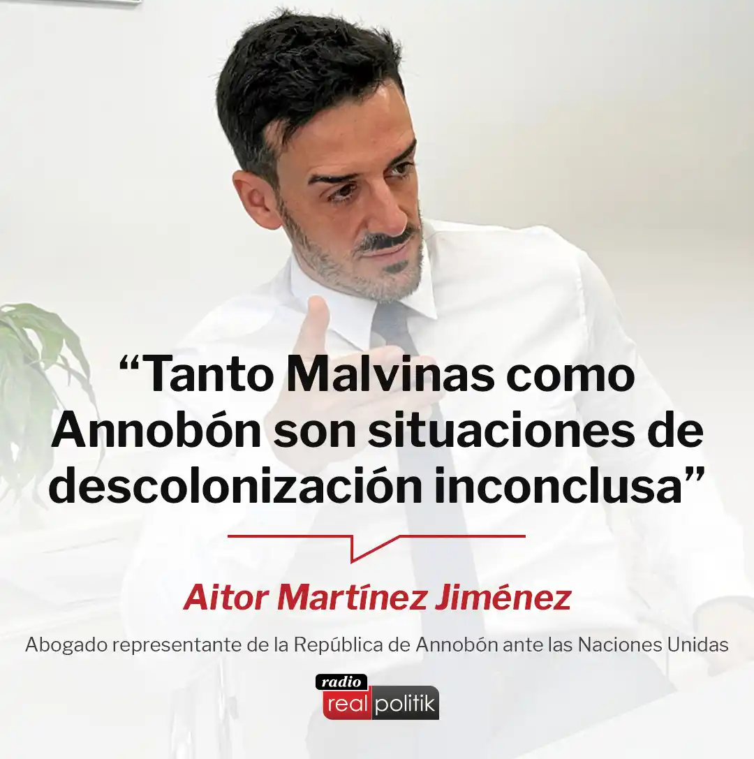 Image from GRUPO REALPOLITIK: 📻 El abogado representante de Annobón ante la ONU, Aitor Martínez Jim...