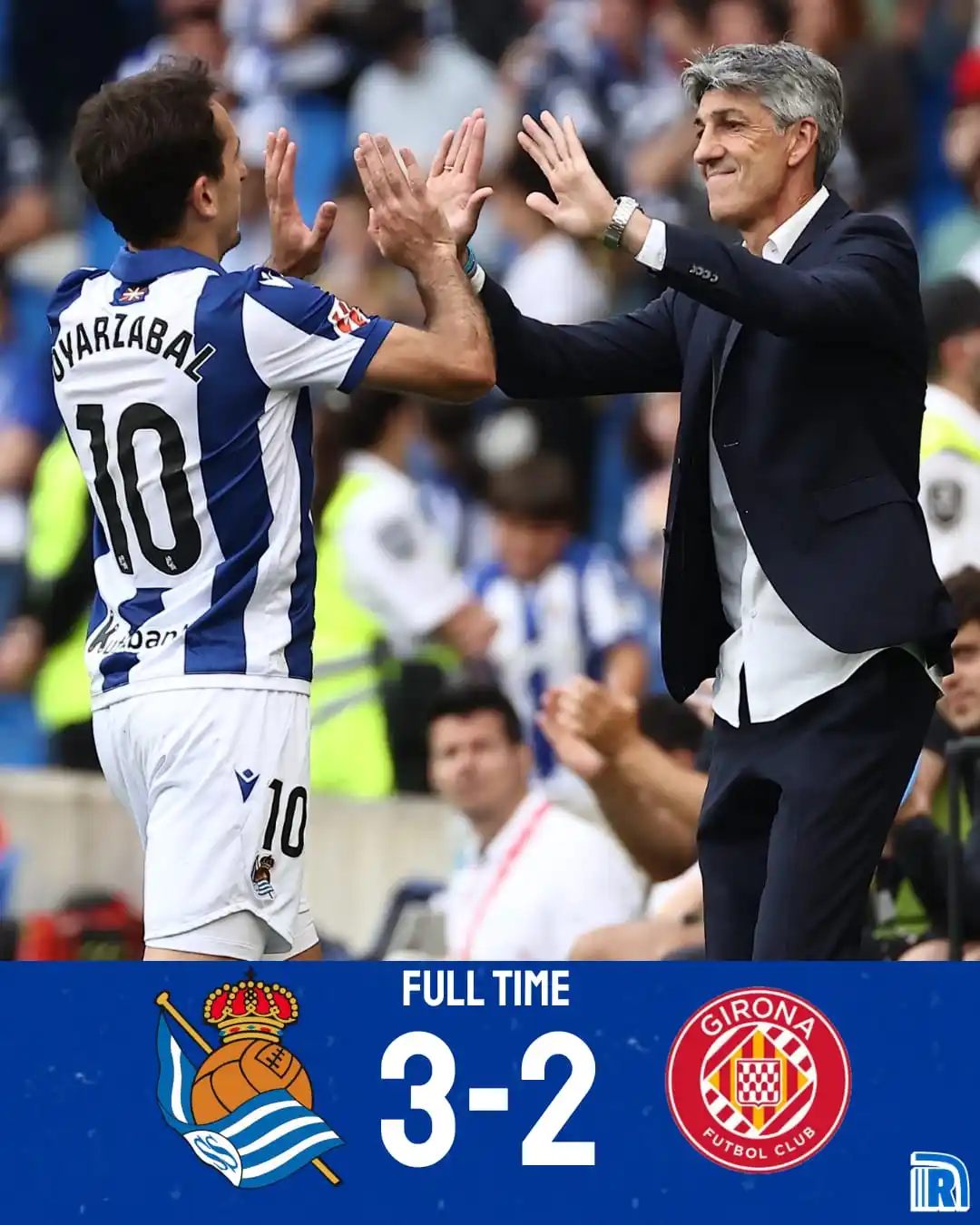 Image from Contenido Real Sociedad-El Rincón De La Real: 🏁 ¡FINAL! Real Sociedad 3-2 Girona   ✅ Victoria de la Real en el desc...