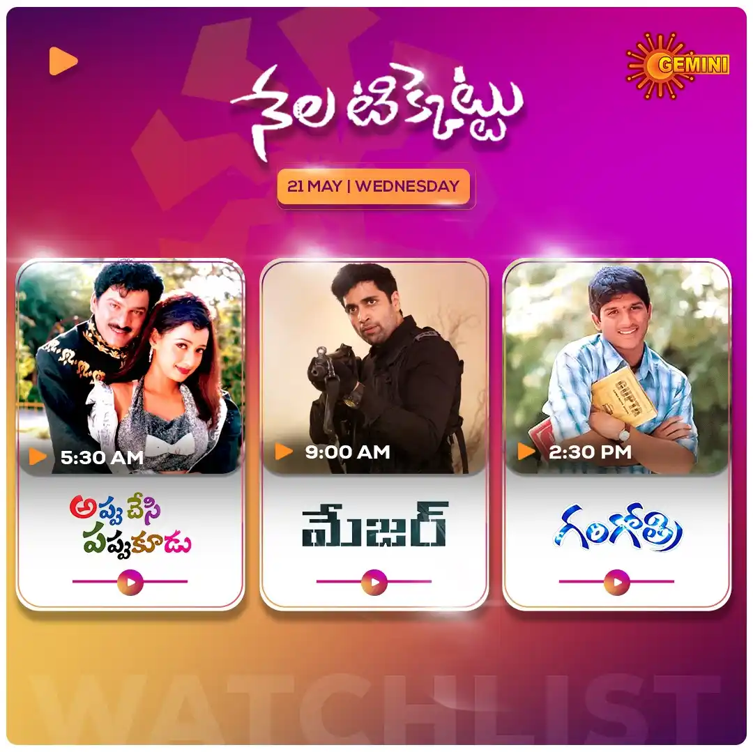 Image from GEMINI TV: Gemini TV tho mornings ippudu blockbuster! Prathi roju 5:30 nunchi sup...